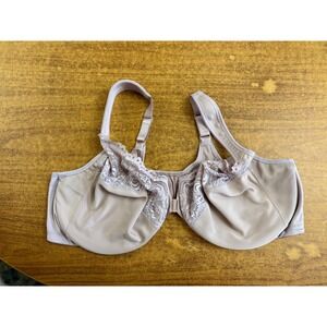 Glamorise Wonderwire Front-Close Lace Underwire Bra Tan 50D 1245